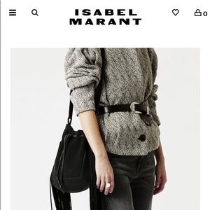 Isabel Marant New never worn suede black and silver crossover fringe bag!